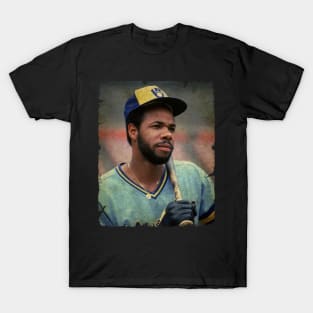 Cecil Cooper in Milwaukee Brewers T-Shirt